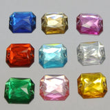 100 Flatback Acrylic Rectangle Sewing Rhinestone Gem Button 13X18mm