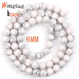 4-12mm Turquoise Howlite Stone Spacer Beads for Jewelry Making