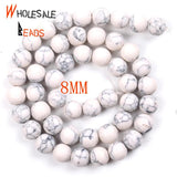 4-12mm Turquoise Howlite Stone Spacer Beads for Jewelry Making