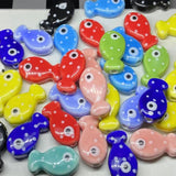 Fish-shaped Ceramic Beads Colorful Porcelain Beads DIY Jewelry Making