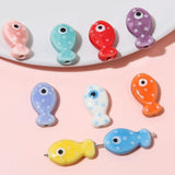 Fish-shaped Ceramic Beads Colorful Porcelain Beads DIY Jewelry Making