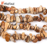 Irregular Picture Jaspers Stone Spacer Loose Round 15''