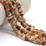 Irregular Picture Jaspers Stone Spacer Loose Round 15''