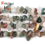 Irregular Indian Agates Natural Stone Spacer Loose Round 15''