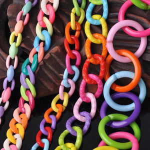 Chunky Acrylic Open Chains Link Rings Connectors for DIY