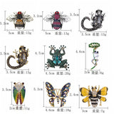 Enamel Butterfly Bee Insect Brooches Vintage Crystal Pearl Brooch