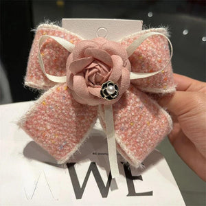 Fabric Camellia Flower Brooches for Women Cloth Art