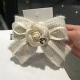 Fabric Camellia Flower Brooches for Women Cloth Art