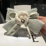 Fabric Camellia Flower Brooches for Women Cloth Art