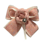 Fabric Camellia Flower Brooches for Women Cloth Art