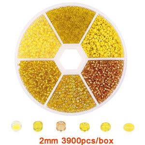 3900pcs 2mm Seed Beads Gradient Czech Spacer Loose Beads For Jewelry Making DIY