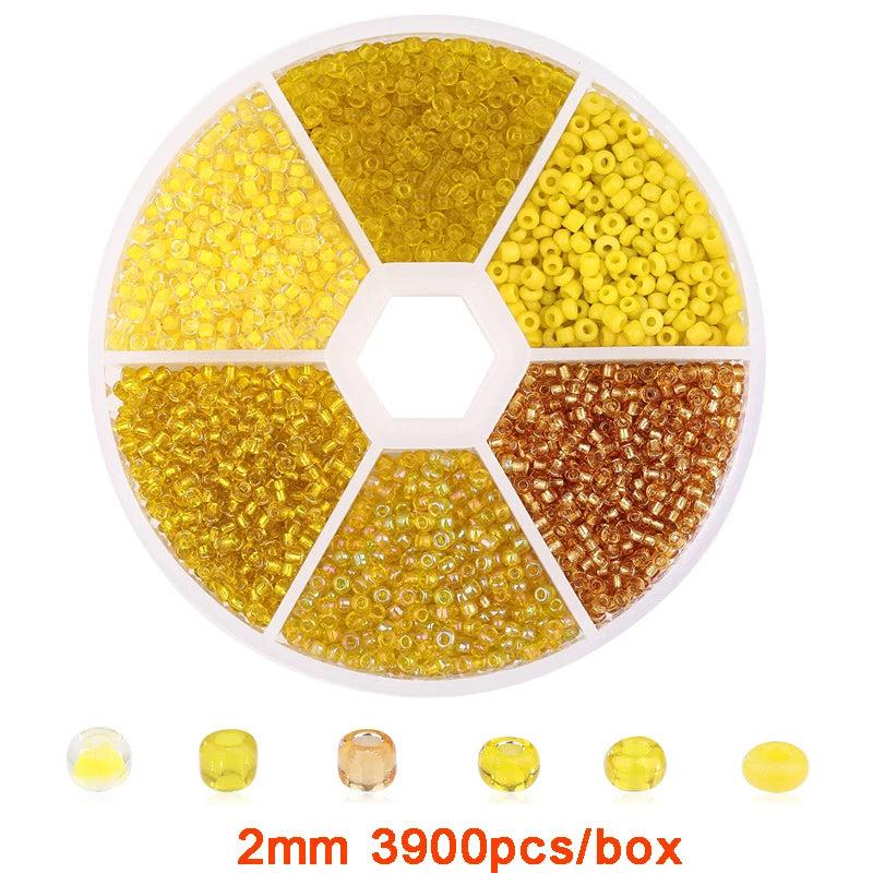 3900pcs 2mm Seed Beads Gradient Czech Spacer Loose Beads For Jewelry Making DIY