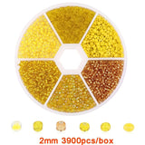 3900pcs 2mm Seed Beads Gradient Czech Spacer Loose Beads For Jewelry Making DIY