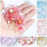 50pcs 15mm Glass Petal Leaf Charms DIY Jewelry Making Hair Pin Clips Decoration