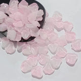 50pcs 15mm Glass Petal Leaf Charms DIY Jewelry Making Hair Pin Clips Decoration