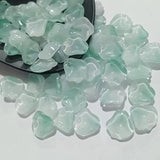 50pcs 15mm Glass Petal Leaf Charms DIY Jewelry Making Hair Pin Clips Decoration
