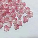 50pcs 15mm Glass Petal Leaf Charms DIY Jewelry Making Hair Pin Clips Decoration