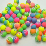 DIY Multi-Color Neon Acrylic Round Beads 8mm-16mm Rubber Tone