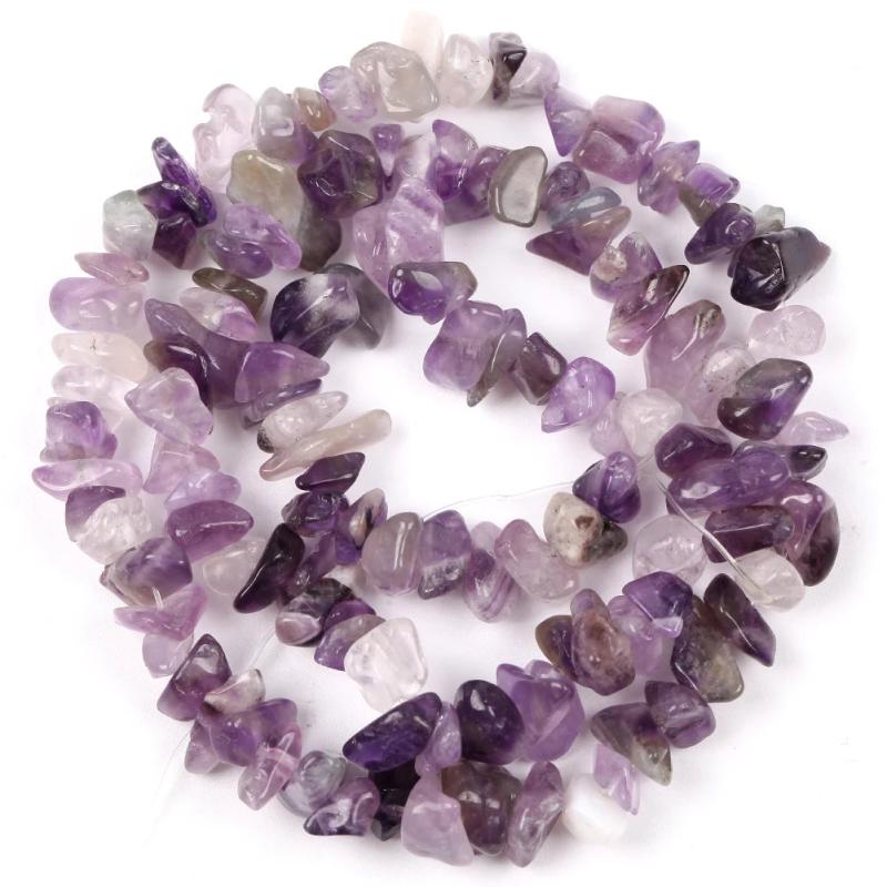 3 Irregular Amethysts Stone Spacer Loose Beads 15''