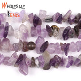 3 Irregular Amethysts Stone Spacer Loose Beads 15''