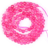 Faceted Rose Red Quartz Gemstone Round Loose Beads 2-4mm