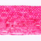 Faceted Rose Red Quartz Gemstone Round Loose Beads 2-4mm