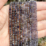 Faceted Cordierite Gemstone Round Beads for Jewelry Making 2 3 4mm