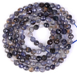 Faceted Cordierite Gemstone Round Beads for Jewelry Making 2 3 4mm