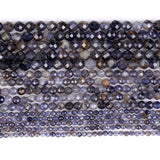 Faceted Cordierite Gemstone Round Beads for Jewelry Making 2 3 4mm