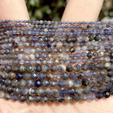 Faceted Cordierite Gemstone Round Beads for Jewelry Making 2 3 4mm
