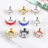 Sunrony Metal Rhinestone Spacer 10mm Beads Jewelry Making DIY Necklace Bracelet