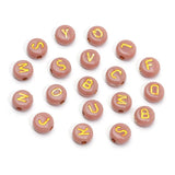 4x7mm Brown Acrylic Letters Beads for Jewelry Making