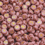 4x7mm Brown Acrylic Letters Beads for Jewelry Making