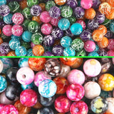 100Pcs Round Acrylic Beads Multicolor Loose Bead Jewelry DIY Accessory