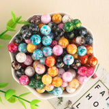 100Pcs Round Acrylic Beads Multicolor Loose Bead Jewelry DIY Accessory