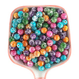 100Pcs Round Acrylic Beads Multicolor Loose Bead Jewelry DIY Accessory