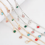 1m 5mm Crystal Beads Chains Round Rhinestone Glass Charms Copper Chain DIY