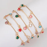 1m 5mm Crystal Beads Chains Round Rhinestone Glass Charms Copper Chain DIY