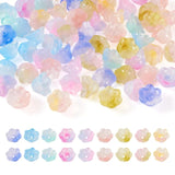 72Pcs Lampwork Bead Caps Gradient Flower Spacer Beads For Jewelry Making