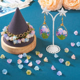 72Pcs Lampwork Bead Caps Gradient Flower Spacer Beads For Jewelry Making