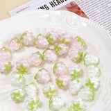 Glazed Raspberry Straight Hole Beads for DIY Earrings Bracelet Necklace