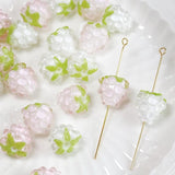 Glazed Raspberry Straight Hole Beads for DIY Earrings Bracelet Necklace
