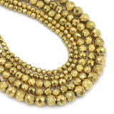 Hematite Stone Faceted Ball Beads for Love Bracelet DIY 2mm 3mm 4mm