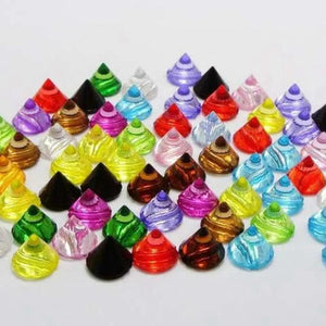 100 Transparent Acrylic Rock Punk Stud Beads 10X8mm