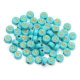 4x7mm 100pcs Flat Round Acrylic Beads Necklaces Bracelet Letter Beads