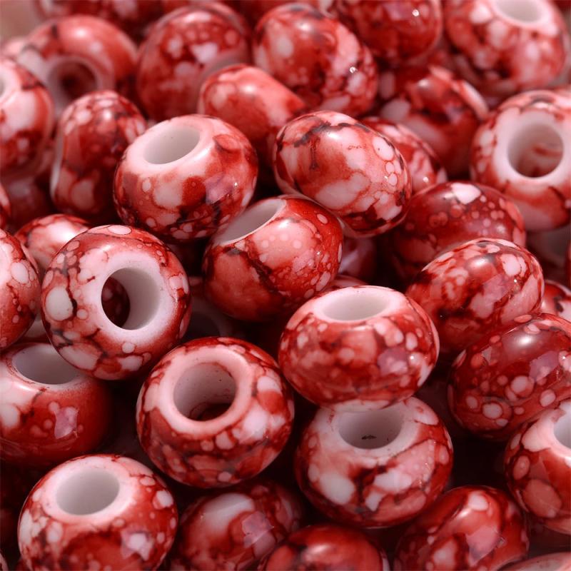 Colorful Big Hole Beads DIY Bracelet Necklace Making HandCrafts Girls Hair Beads