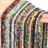Natural Stone Beads Small Round Faceted Tiny Beads DIY Bracelet Earring Charms