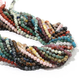 Natural Stone Beads Small Round Faceted Tiny Beads DIY Bracelet Earring Charms