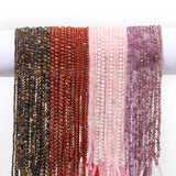 Natural Stone Beads Small Round Faceted Tiny Beads DIY Bracelet Earring Charms