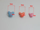 Mixed Pastel Acrylic Mouse Face Beads 8mm 10mm 12mm Jewelry DIY